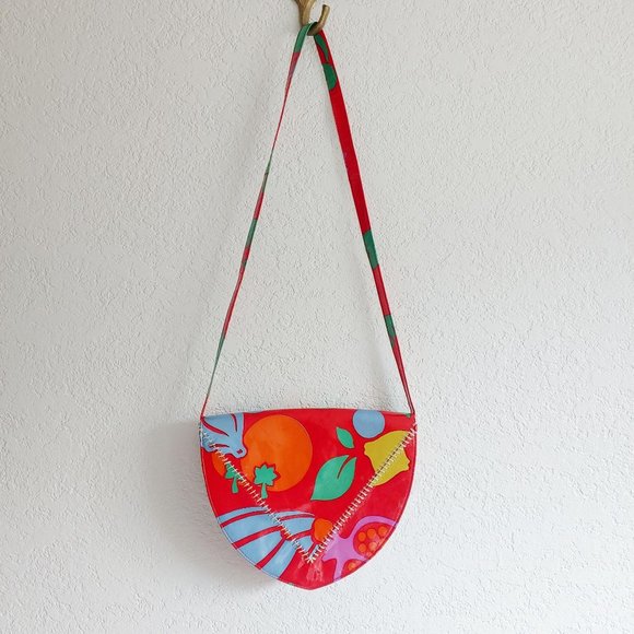 Charles Jourdan Handbags - Vintage Charles Jourdan Red Envelope Fruit Crossbody Purse Bag Vinyl Tutti